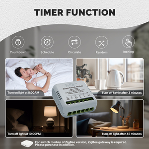Módulo de Interruptor Inteligente <span class=keywords><strong>Mini</strong></span> ZigBee MOES Tuya, Relé Temporizador, Automatización del Hogar, Control por Voz, Compatible con <span class=keywords><strong>Google</strong></span> <span class=keywords><strong>Home</strong></span> y <span class=keywords><strong>Alexa</strong></span> - Product Image 4