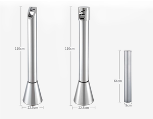 Cubo de Almacenamiento Cuadrado de Metal Plateado para Interiores, Cenicero y Cubo de Basura, Diseño Vertical, Ecológico, Ahorra Espacio, Certificado ISO9001 - Product Image 3