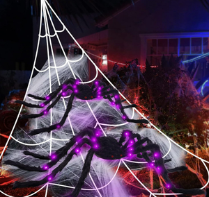 <span class=keywords><strong>Décoration</strong></span> d'<span class=keywords><strong>extérieur</strong></span> araignée lumineuse LED en polyester colorée et économique de 30 cm pour fête d'<span class=keywords><strong>Halloween</strong></span> adulte et <span class=keywords><strong>décoration</strong></span> intérieure - Product Image 1