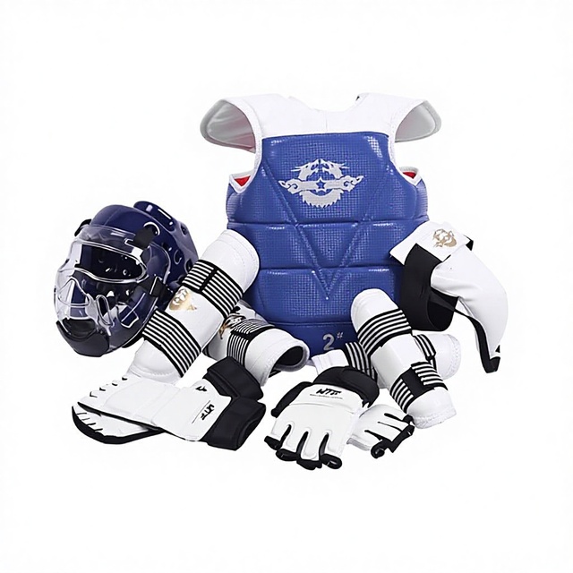 Manufacturer Wholesale Thickened Polyester Protective Gear Set Boxing Taekwondo Sanda Training Sparring Competition Made China