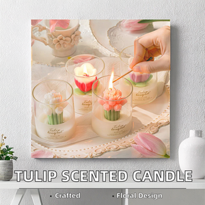 Velas Aromáticas Hechas a Mano con Forma de Ramo de Tulipanes, Cera de Soja, para el Día del Padre, Bodas, Decoración del Hogar, Vela en Vaso de Vidrio para el Día - Product Image 2