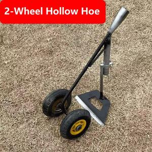 Outil de désherbage d'herbe de jardin en acier au carbone Houe de creusement de sol en métal forgé Agriculture Ferme Charrue <span class=keywords><strong>à</strong></span> main 2 roues 3 en 1 Houe agricole - Product Image 5