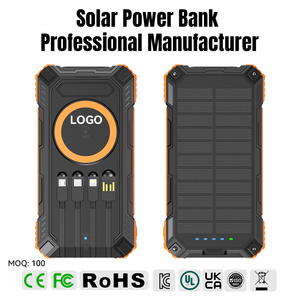Batería Externa Solar Personalizada de Fábrica de 30000mAh 4 en 1, Baterías Externas Solares Inalámbricas Portátiles de Alta Capacidad para Exteriores con Cable - Product Image 1