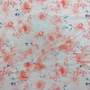 Tela de malla elástica de 4 vías personalizada de fábrica, con estampado digital de flores de coral, con <span class=keywords><strong>muestras</strong></span> gratuitas para marcas de ropa - Product Image 3