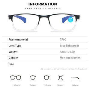 Nouvelles Lunettes de Lecture Anti-Lumière Bleue Tendance, Monture Noire Rétro Designer, Unisexe, pour Hommes, Presbytie, Optiques - Product Image 4