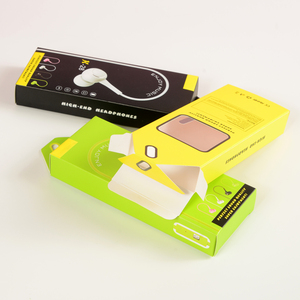 Boîte <span class=keywords><strong>d</strong></span>'emballage en papier personnalisée avec logo imprimé pour le commerce électronique, avec fenêtre transparente pour petits écouteurs et produits électriques - Product Image 4