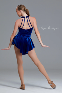 Traje de Jazz/ Tap para mujer listo para enviar, ropa de baile de tela de terciopelo para niñas con falda, conjunto de 2 piezas para puesta en escena - Product Image 3