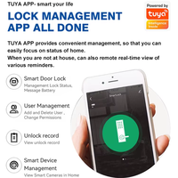 Serrure connectée Tuya sans fil de qualité supérieure avec contrôle par application mobile, technologie biométrique et déverrouillage par empreinte digitale, pour la maison