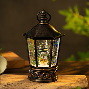 Boîte à musique de Noël, boule de cristal, lampe à vent, ornements, cadeau de vacances, accessoires, Père Noël, bonhomme de neige, enfants, résine - Product Image 4