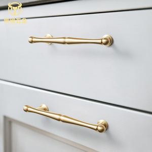 Brass Furniture Handle Bar Minimalist Wardrobe Cabinet Door Pull Solid Gold Durable - Product Image 2