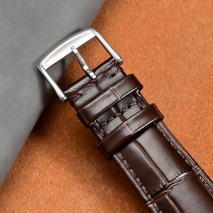 Biểu Tượng Tùy Chỉnh Bề Mặt Mô Hình Tre Dây Đeo Bằng Da Cho Longine Thay Thế 14 15 20Mm Đầy Đủ Hạt Bò Da Dây Đeo Đồng Hồ Ban Nhạc - Product Image 5