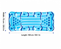 Table de beer pong gonflable bleue pour piscine, 150x75cm, PVC écologique, table de jeu flottante, 24 porte-gobelets, capacité 80kg, eau