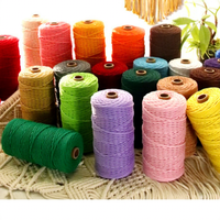 Wholesale 3mm 300g 100% Cotton Custom Color Macrame Plied and Core Spun Rope Yarn for DIY Handmade Wedding Decor