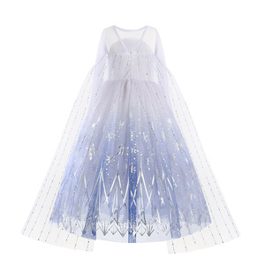 Halloween <span class=keywords><strong>Elsa</strong></span> <span class=keywords><strong>Anna</strong></span> 2 Princess Dress Girls Party Dress con mantello rimovibile accessori corona treccia bacchetta personaggi del film - Product Image 5