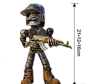 Nouvelle sculpture de guerrier, <span class=keywords><strong>robot</strong></span> tireur d'artillerie, artisanat en résine, peint à la main, sculpture de bureau durable, ornement pour la décoration d'Halloween - Product Image 6