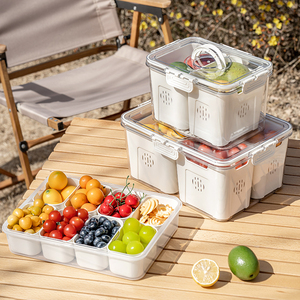 Caja de almacenamiento de alimentos portátil CityLife <span class=keywords><strong>con</strong></span> compartimento refrigerador congelador y organizador lateral para almacenamiento de subpaquetes - Product Image 3