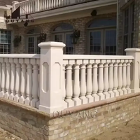 QUYANG Villa Balcon Escalier Décoratif Colonne Pierre Naturelle Balustre Main Courante Beige Marbre Escalier Rampe