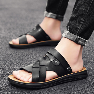 Sandales décontractées pour hommes, style pêcheur, à plateforme, à enfiler, semelle souple, en cuir microfibre, imperméables, séchage rapide, mode, pour l'extérieur, la plage, avec bride de cheville - Product Image 5