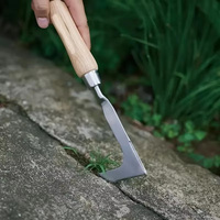 Arrancador de Malezas de Jardín, Acero Inoxidable, Mango de Madera, Herramienta Manual para Jardinería, para Desherbar y Trabajar el Suelo en Exteriores