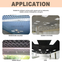 Grilles de plafond en alliage d'aluminium à cellules ouvertes pour la ventilation des villas, éclairage esthétique, ignifuges, système de grille de plafond personnalisable