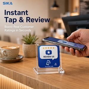 Soporte NFC SIKA para reseñas <span class=keywords><strong>de</strong></span> Google, tarjeta <span class=keywords><strong>de</strong></span> reseñas sin contacto con código QR, letrero <span class=keywords><strong>de</strong></span> reseñas sin contacto para mostrador <span class=keywords><strong>de</strong></span> <span class=keywords><strong>restaurante</strong></span>, cafetería, salón, comercio minorista - Product Image 3