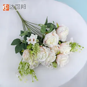 Wholesale Mini Tiny 13 Forks Faux Flower Fresh Artificial Rose Flower For Wedding Wall Stage Decoration