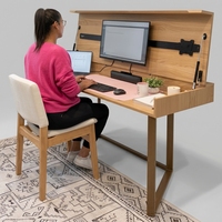 Bureau d'ordinateur pliable personnalisé avec plateau rabattable, table à manger convertible, gain de place, petit appartement, bureau à domicile, poste de travail multifonctionnel