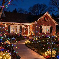 TSINYE Lot de 2 Lumières Solaires de Noël Décorations de Fêtes Lumières Solaires Extérieures pour Jardin Lumières de Chemin en Forme de Fraise pour Cour Jardin Patio