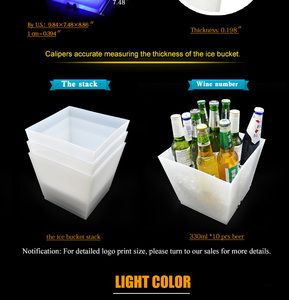 Nhỏ 3L đôi tường <span class=keywords><strong>LED</strong></span> chiếu sáng Ice Bucket Cooler Box cho Halloween bên hộp đêm Bar Pub Tính năng đông lạnh Ice <span class=keywords><strong>Cube</strong></span> - Product Image 3
