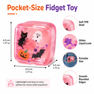 Precio de fábrica: Set de juguetes blandos y apretables de TPR con forma de cubo de gelatina, fantasma y calabaza para Halloween, en caja expositora para rellenar bolsas de regalos. - Product Image 4