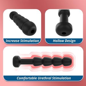 Sonde urétrale médicale en silicone en gros - Plug pénien creux à plusieurs billes, stimulateur souple, étanche, <span class=keywords><strong>sextoy</strong></span> <span class=keywords><strong>BDSM</strong></span> pour hommes - Product Image 4