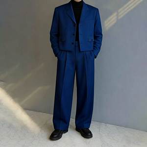 Trajes <span class=keywords><strong>de</strong></span> Hombre <span class=keywords><strong>de</strong></span> Lujo <span class=keywords><strong>de</strong></span> Dos Piezas con Chaqueta y Pantalones Cortos, Conjuntos Completos para Fiestas Nocturnas, Ropa Masculina, Disfraz para Hombre - Product Image 4