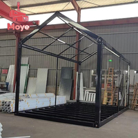 Maison conteneur préfabriquée modulaire prête à être expédiée, toit en pente, kits de cabine mobiles détachables, application bureau à domicile, en acier