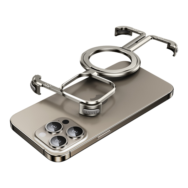 Minimalist Protective Shockproof Magnetic Charging Aluminum Metal Cases Cover with Stand for Samsung S23 S24 Ultra Phone Case