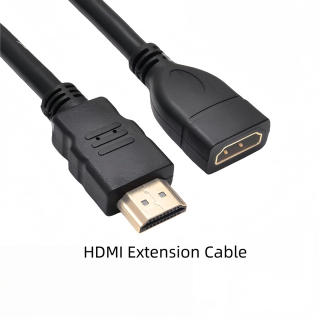 4K60Hz HDMI Male to Female Extension Cable, 0.15m Short Cord, 24K Gold Plated Connector, OFC Conductor