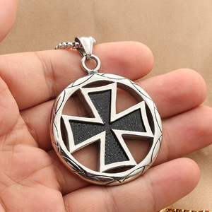 Stainless Steel <b>Cross</b> Pendant Necklace Men's Geometric Design Punk Retro Style 280387 - Product Image 3