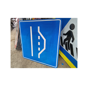 Panneau de signalisation en aluminium bleu carré haute visibilité 800mm panneau de sécurité routière réfléchissant panneau de signalisation solaire en acier - Product Image 4