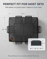 Housse de protection pour mobilier de patio Oxford, housse rectangulaire imperméable pour table et chaises d'extérieur, résistante aux UV et au vent