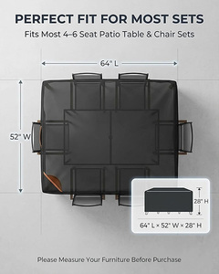 Housse de <span class=keywords><strong>protection</strong></span> pour mobilier de patio Oxford, housse <span class=keywords><strong>rectangulaire</strong></span> imperméable pour <span class=keywords><strong>table</strong></span> et chaises d'extérieur, résistante aux UV et au vent - Product Image 2