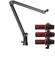 Support de microphone durable de qualité avec câble trou caché et support de téléphone support de tablette pc en option pour le montage sur table de bureau