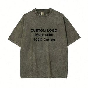 Design Manufacturer T-Shirt Custom Logo Graphic Vintage Acid 100% Cotton Heavyweight MensCustom T Shirt - Product Image 3