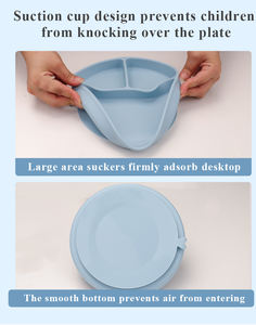 Vaisselle et ustensiles en silicone personnalisés en usine pour bébé Produits pour bébé par aspiration Bol Assiette à bec Gobelet Ensemble d'alimentation en silicone pour bébé - Product Image 5