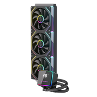 Refroidisseur liquide pour processeur AIO RGB OEM 360 mm, ventilateur, dissipateur thermique, refroidissement silencieux à eau, radiateur, affichage de la température pour boîtier de PC de bureau, alimentation 3 broches