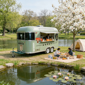 Chariot alimentaire compact et peu encombrant, petit chariot alimentaire mobile pour centre commercial - Product Image 1
