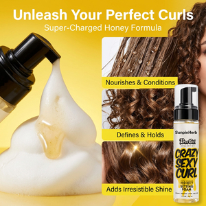 Mousse Fixante au Miel Bio pour Boucles Définies, Tenue Forte, Anti-Frisottis, Lisse et Brillante, Sans Alcool, Sans Cruauté Animale - Product Image 4