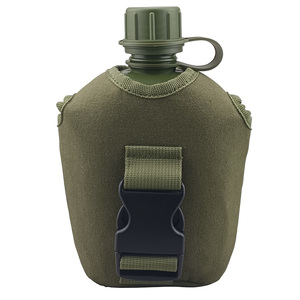 Free sample Camping Tactical Kettle <b>Set</b> Canteen Multipurpose Aluminum <b>Lunch</b> Box Warm Camouflage Cover Kettle - Product Image 3