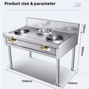 Fornello a <span class=keywords><strong>Gas</strong></span> Commerciale in Acciaio Inox a Fuoco Singolo o Doppio ad Alta Potenza, Piano Cottura da Cucina a Risparmio Energetico per Ristoranti, Forno a <span class=keywords><strong>Gas</strong></span> a Fuoco Vivo - Product Image 3