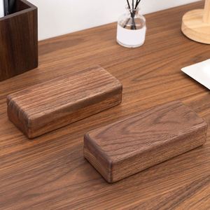 Portable <b>Glasses</b> Box Luxury Walnut Eye <b>Glass</b> Protective <b>Cases</b> with Custom logo - Product Image 4