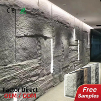Revestimiento de Pared de Piedra Artificial de Alta Densidad y Gran Tamaño, Panel de Pared de Piedra Cultivada de Poliuretano/PU Ecológico