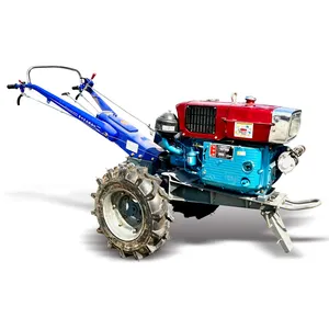 बहुउद्देशीय खेती मिनी वॉक बिहाइंड ट्रैक्टर कीमत डीजल इंजन छोटा 12 एचपी 2 पहियों वाला हाथ से चलने वाला ट्रैक्टर बिक्री के लिए